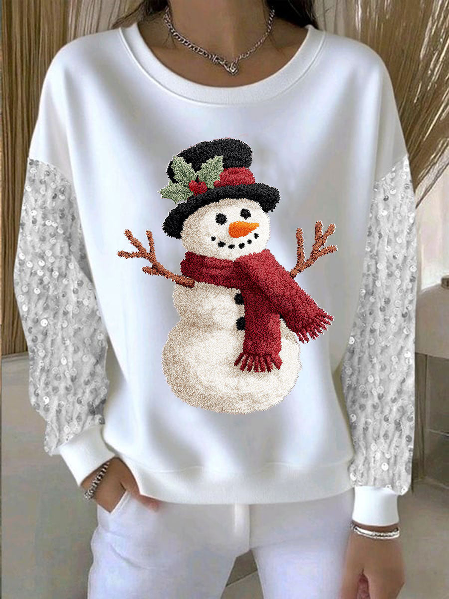 Women's Christmas Snowman Regular Sweatshirt