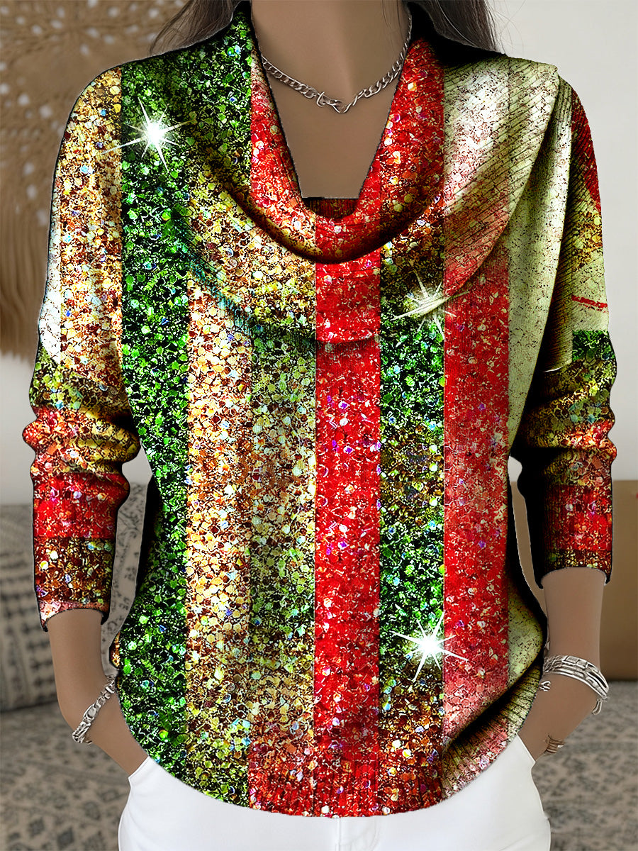 Women's Christmas Art Print Sweater