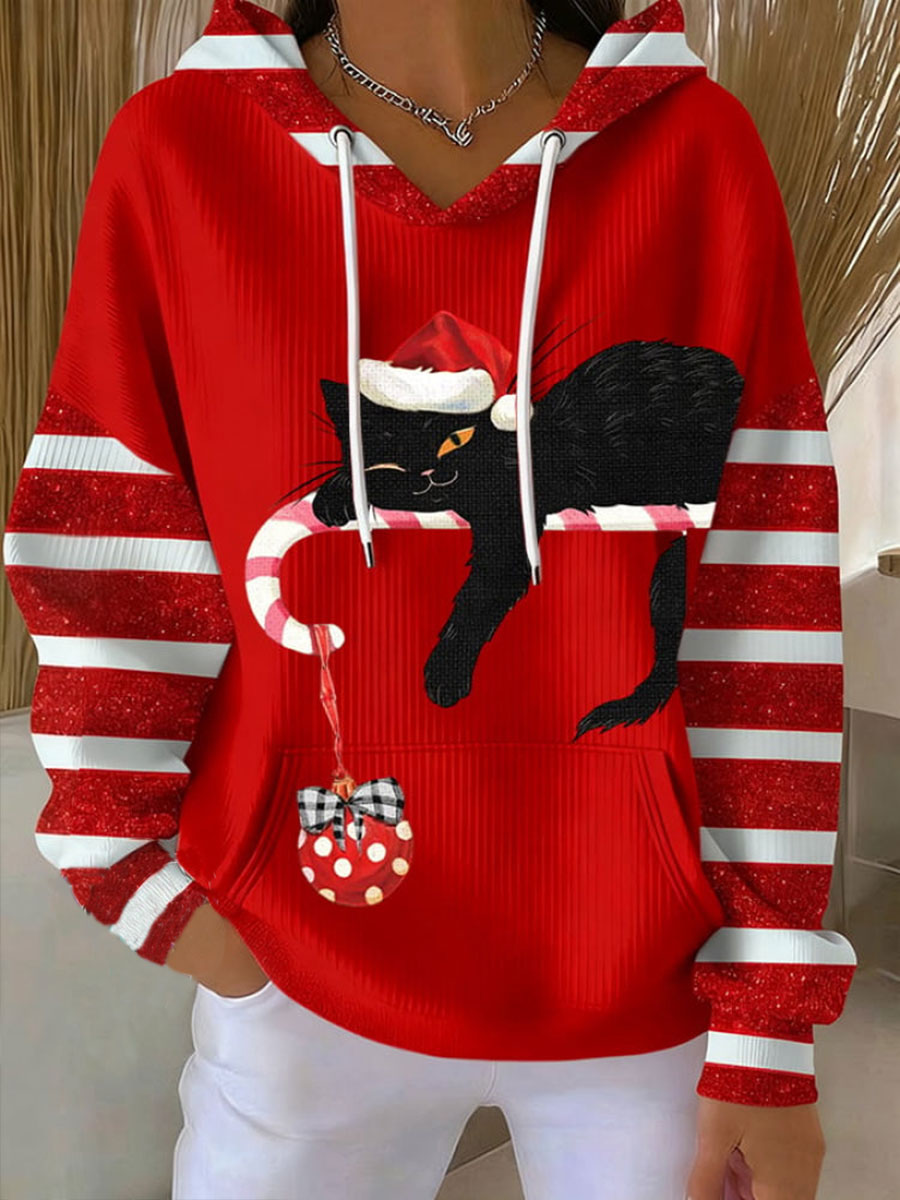 Women's Christmas Cat Hoodie
