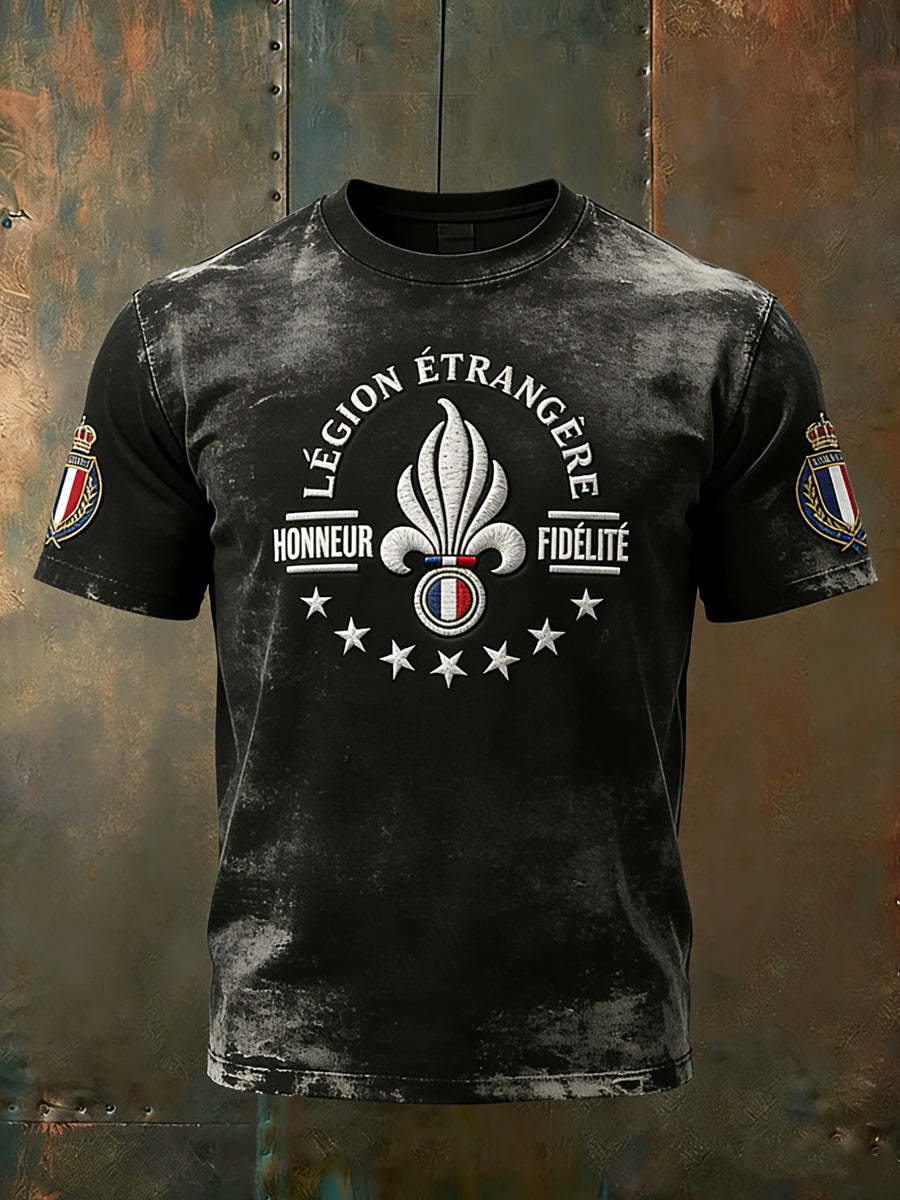 T-shirt décontracté rétro de la Légion étrangère française Badge
