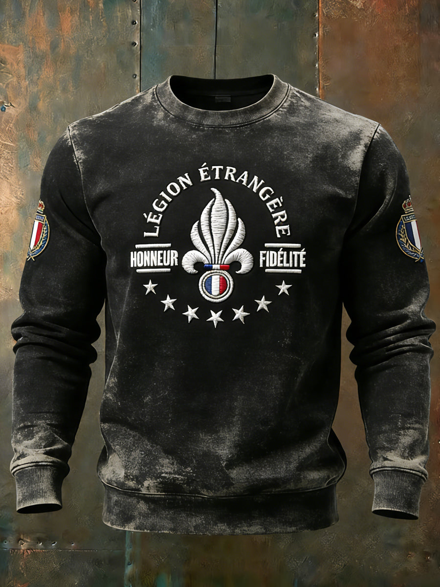 Rétro Français Légion Étrangère Emblème Pull Décontracté