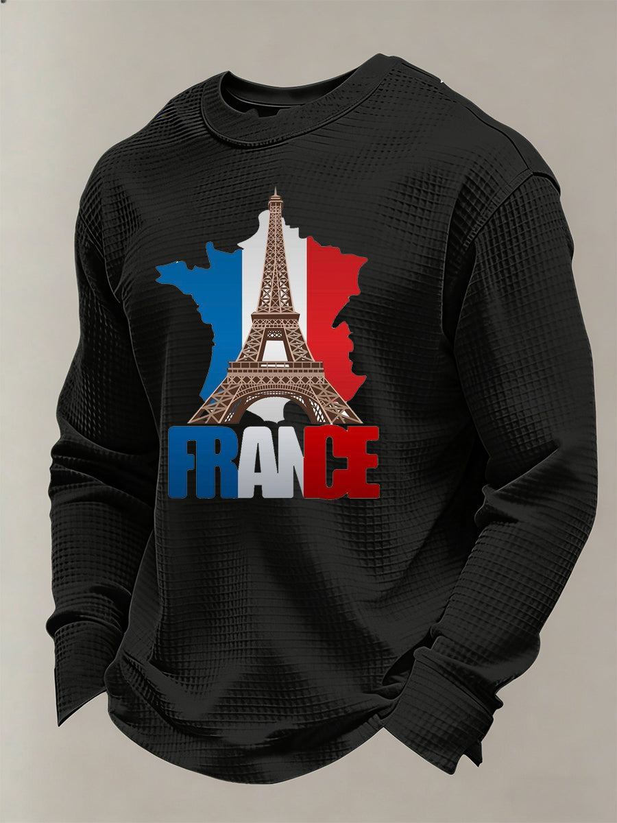 Chemise Homme À Manches Longues Imprimée Style Français