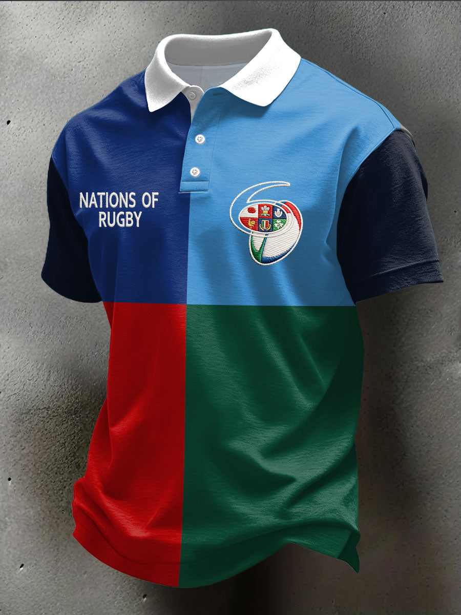 Hommes 6 Nations Rugby Lover Imprimé Casual Tops