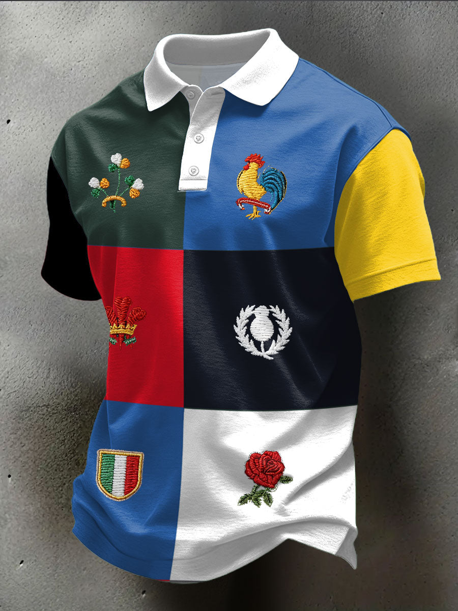 Hauts décontractés imprimés Nations of Rugby Lover pour hommes