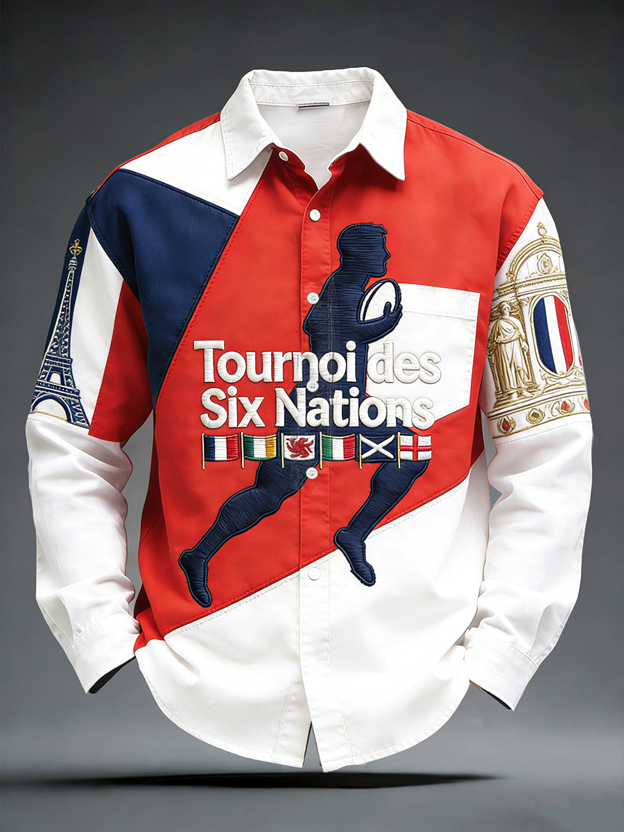 Chemise Patchwork des Six Nations French Rugby Homme
