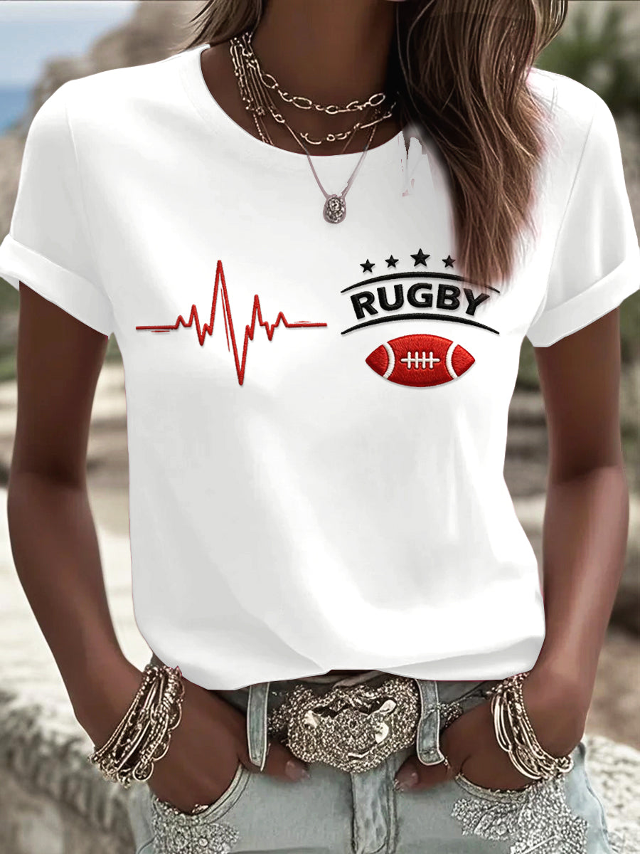 T-shirt de soutien French Rugby Print pour femme