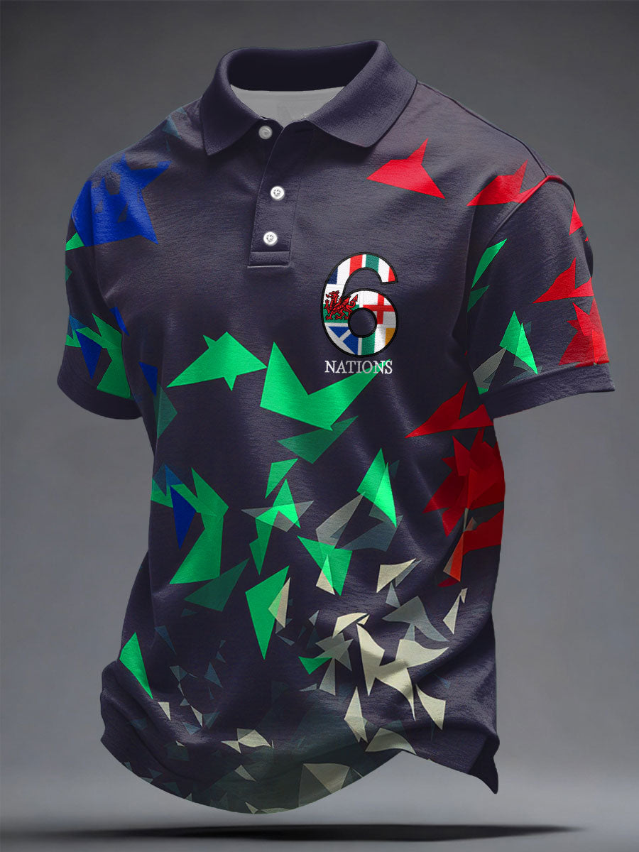 Hommes 6 Nations Rugby Lover Imprimé Casual Tops