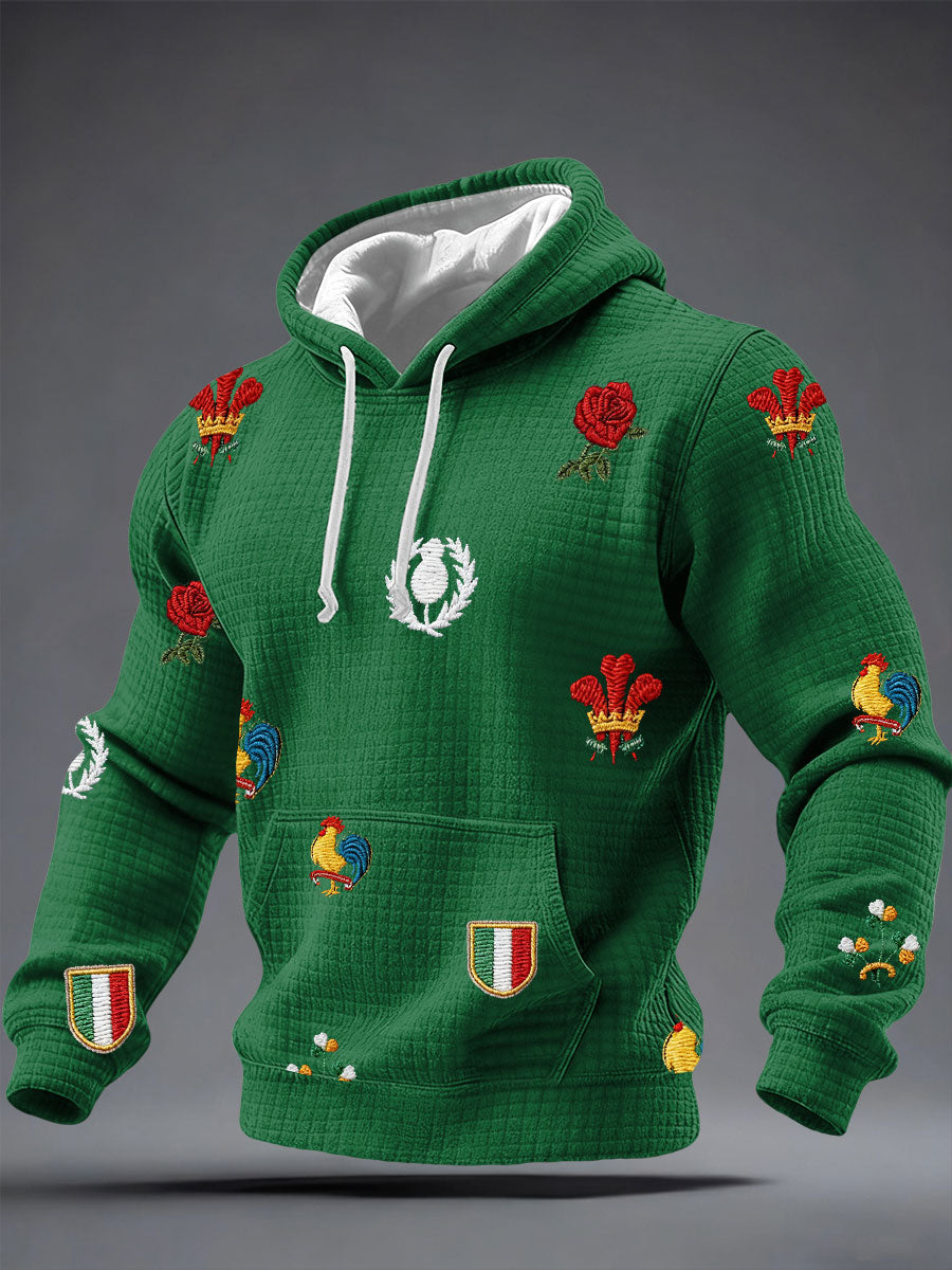 Sweat à capuche imprimé 6 Nations Rugby Lover Homme