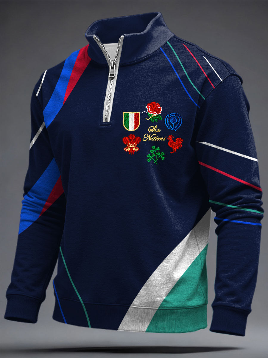 Hommes 6 Nations Rugby Lover Imprimé Casual Tops