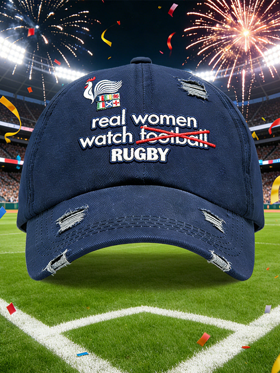 Casquette de sport décontractée à imprimé patchwork du Tournoi des Six Nations, couleur bleu foncé
