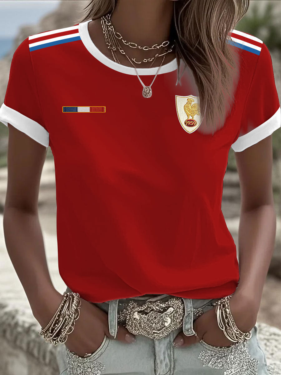T-shirt à manches courtes France Rugby pour femmes