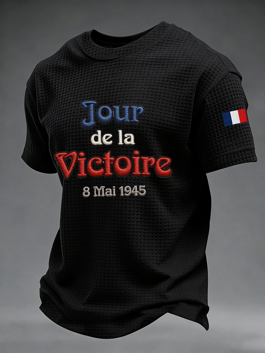 Homme Jour de la Victoire 8 mai 1945 Manches courtes en gaufre