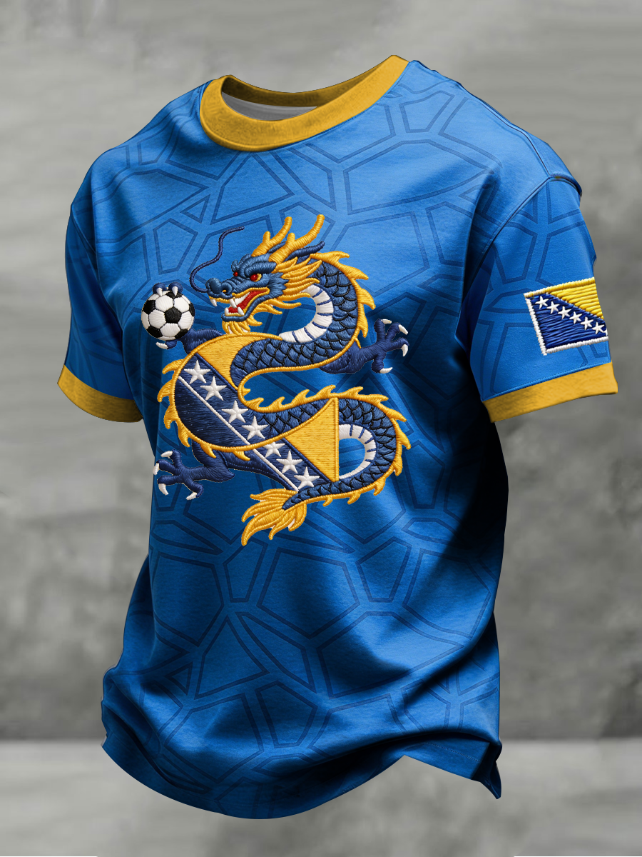 T-shirt manches courtes pour hommes, motif Bosnia ZMAJEVI, amoureux du football
