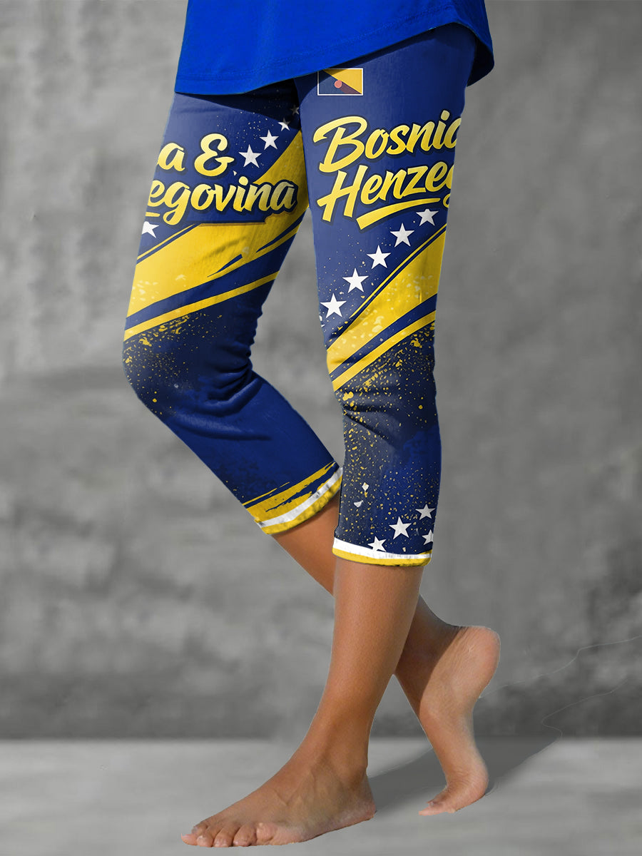 Leggings imprimés ZMAJEVI pour femmes, amoureuses du football bosnien