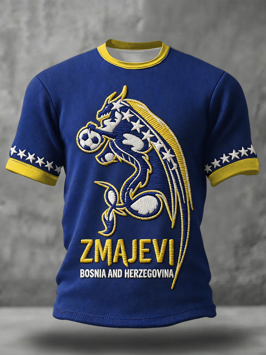 T-shirt imprimé pour hommes Bosnia ZMAJEVI, passionné de football