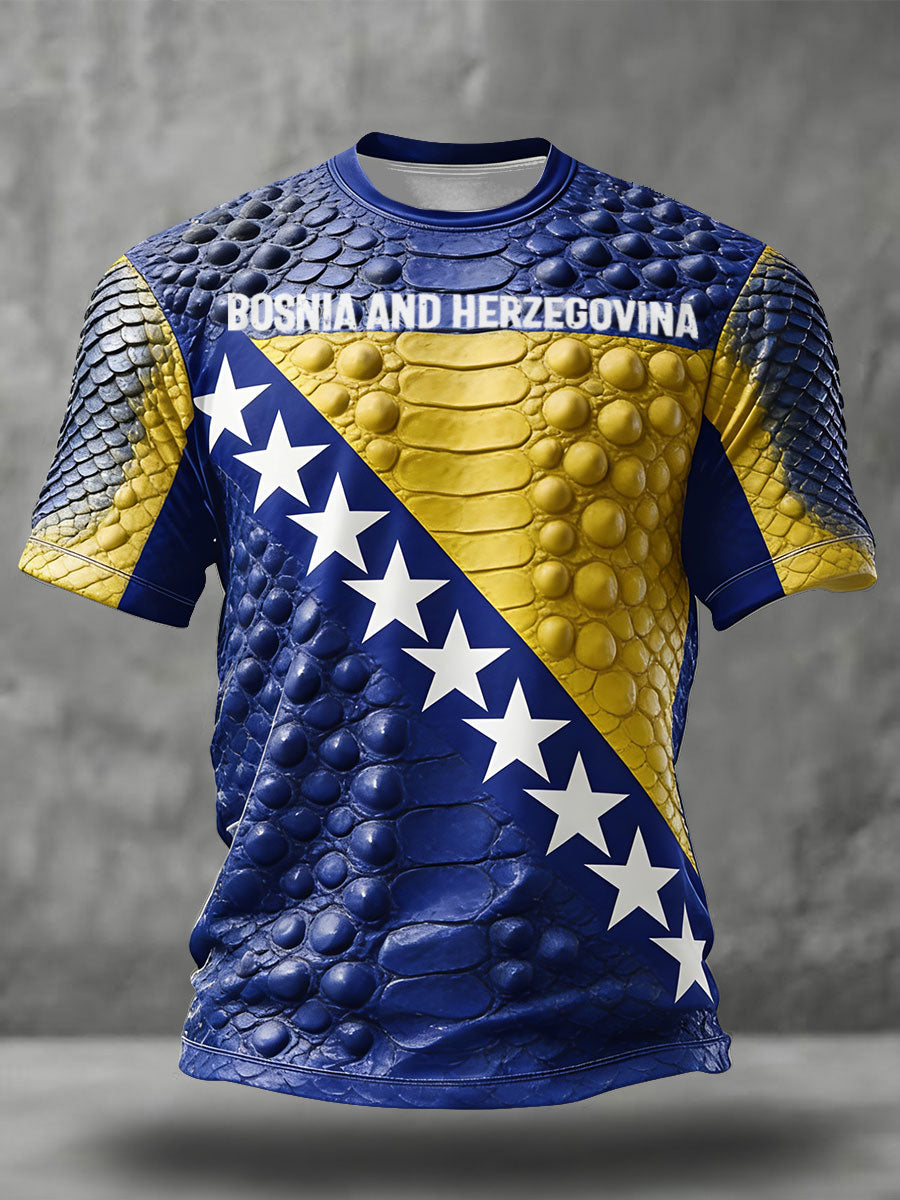 T-shirt imprimé pour hommes ZMAJEVI, passionné de football bosnien