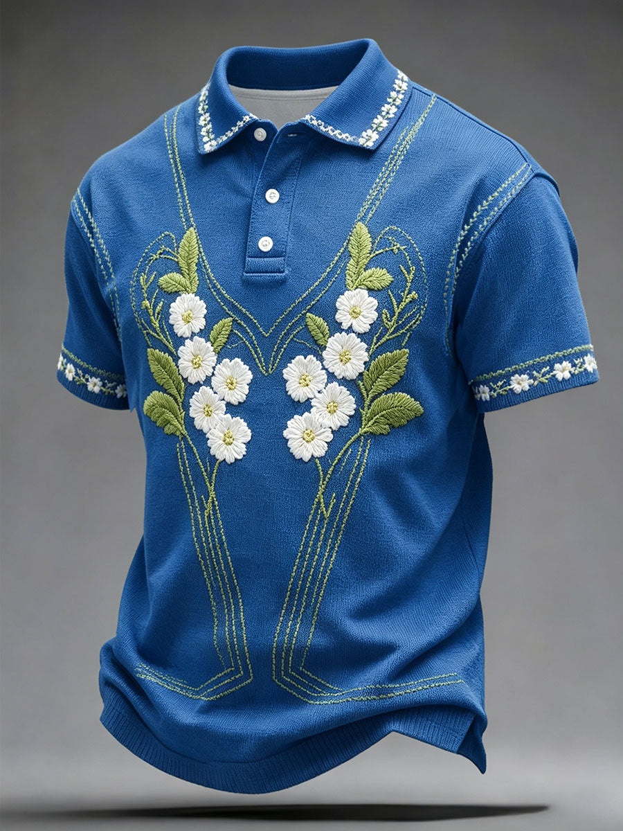 Tops décontractés à imprimé floral de la Suède pour hommes