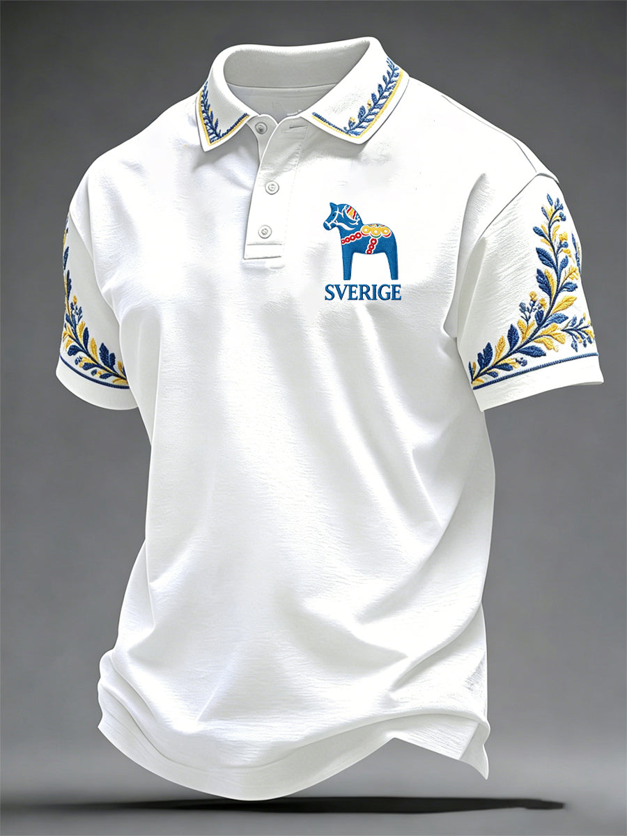 Haut décontracté Swedish Midsummer Print pour hommes