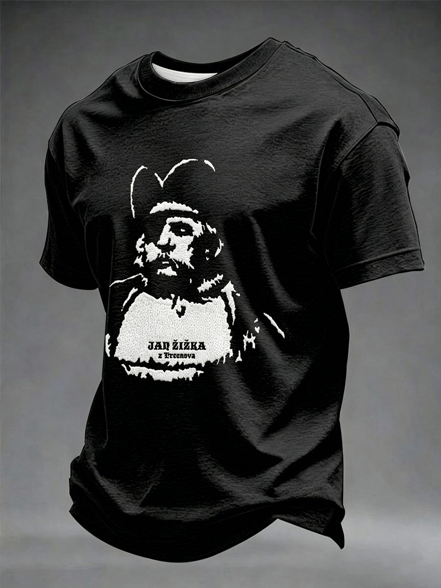 T-shirt à manches courtes à imprimé patriotique tchèque pour hommes