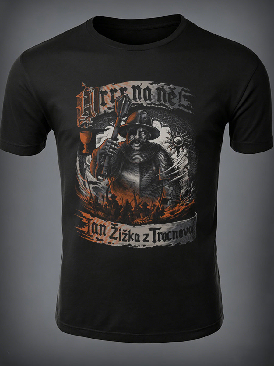 T-shirt manches courtes pour hommes à imprimé patriotique tchèque