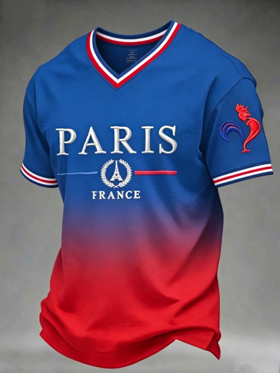 T-shirt à col en V pour hommes