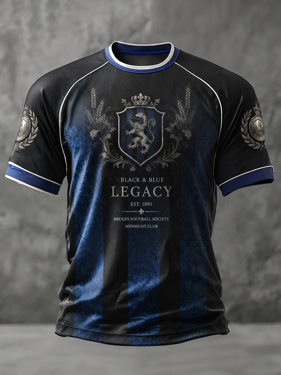 T-shirt décontracté à manches courtes imprimé pour amateur de football, club masculin du Cercle Bruges K.V.