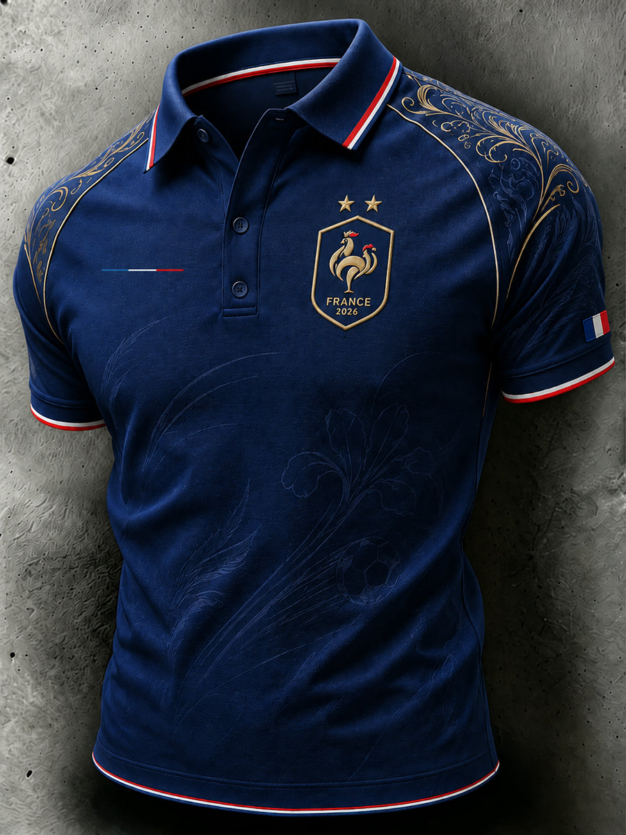 Polo homme imprimé France Football