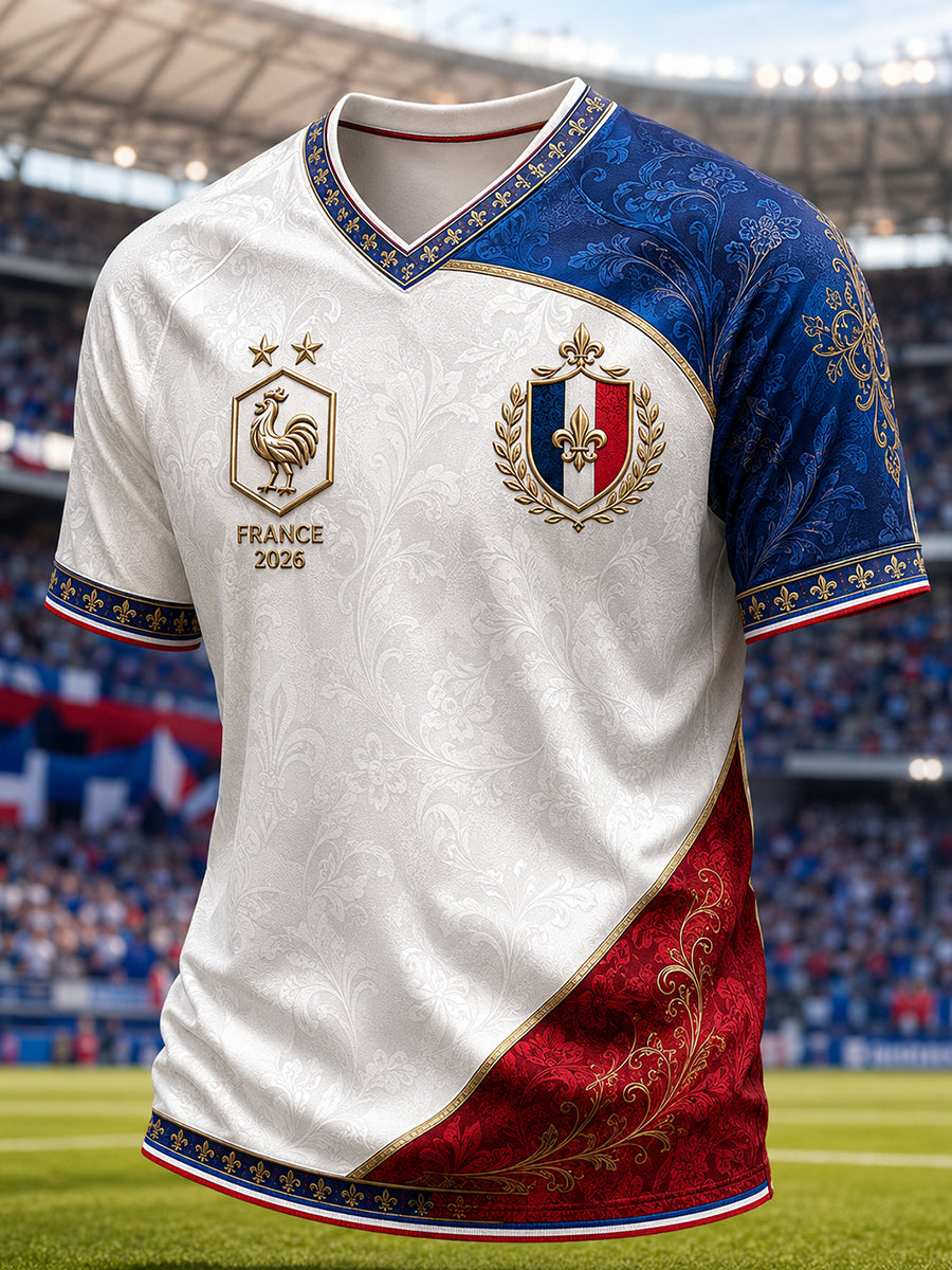 T-shirt col en V France Football pour homme