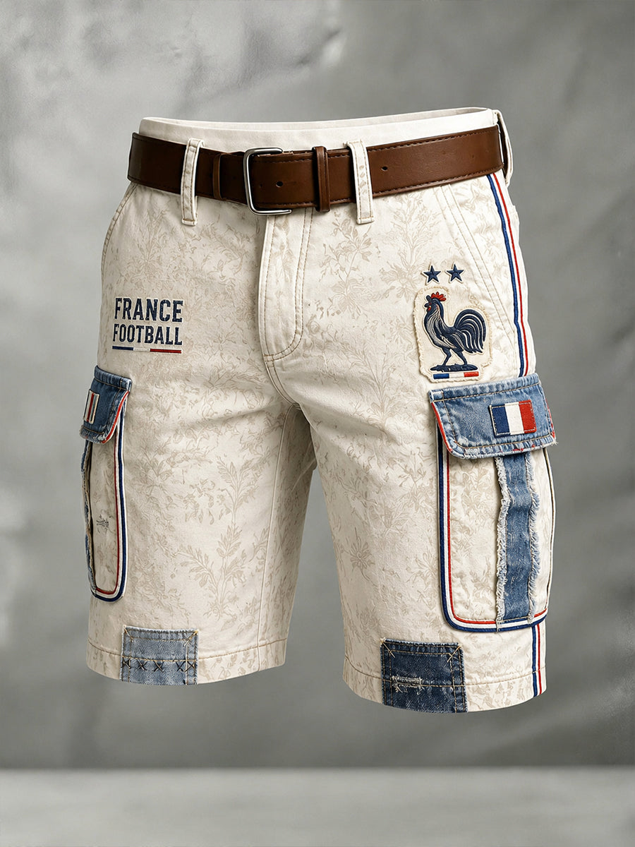 Short décontracté France Football Print pour homme