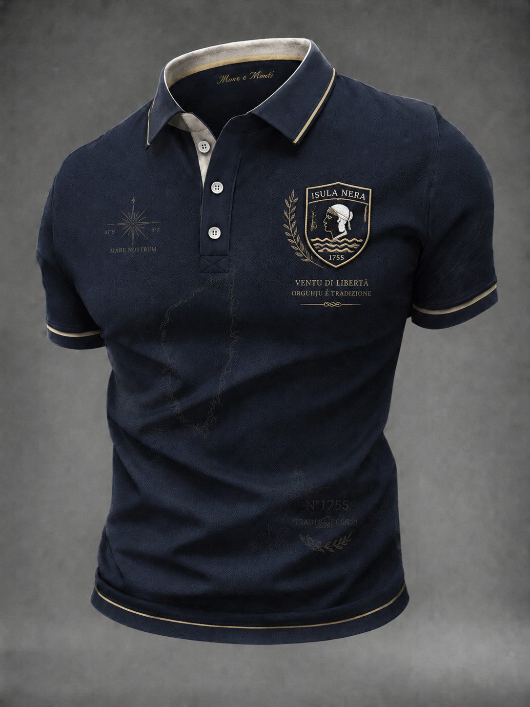 Chemise pour homme à imprimé drapeau de la Corse
