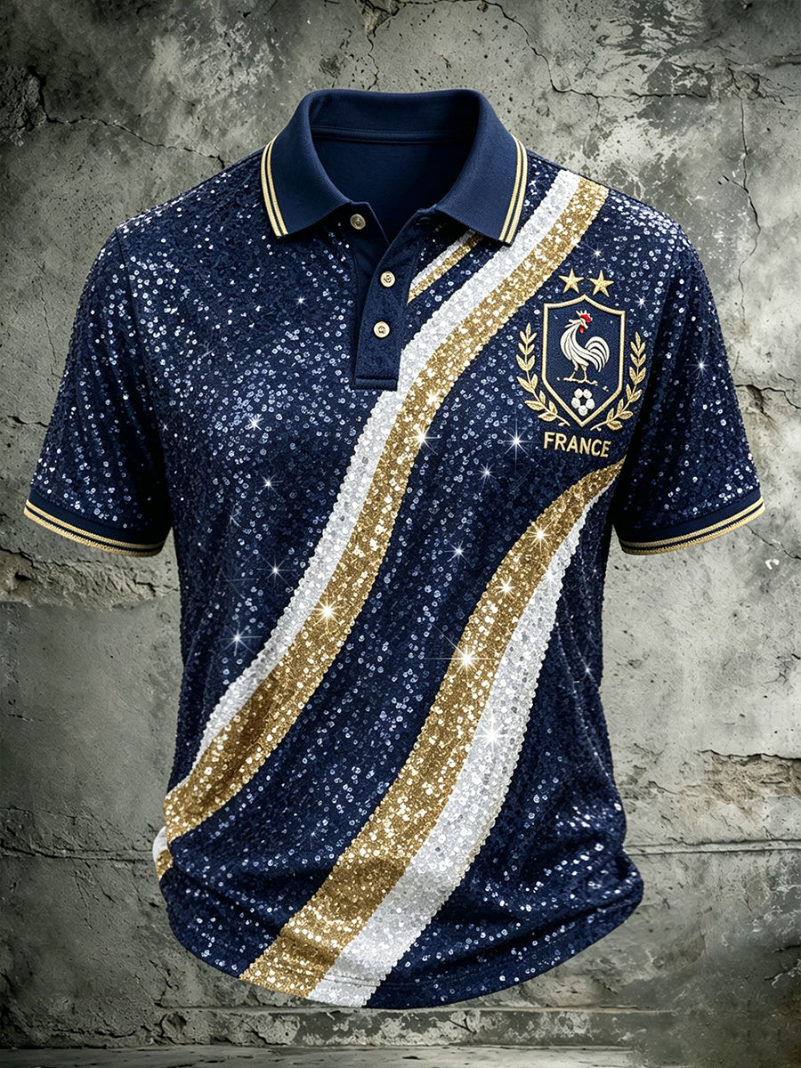 T-shirt manches courtes de football français pour hommes