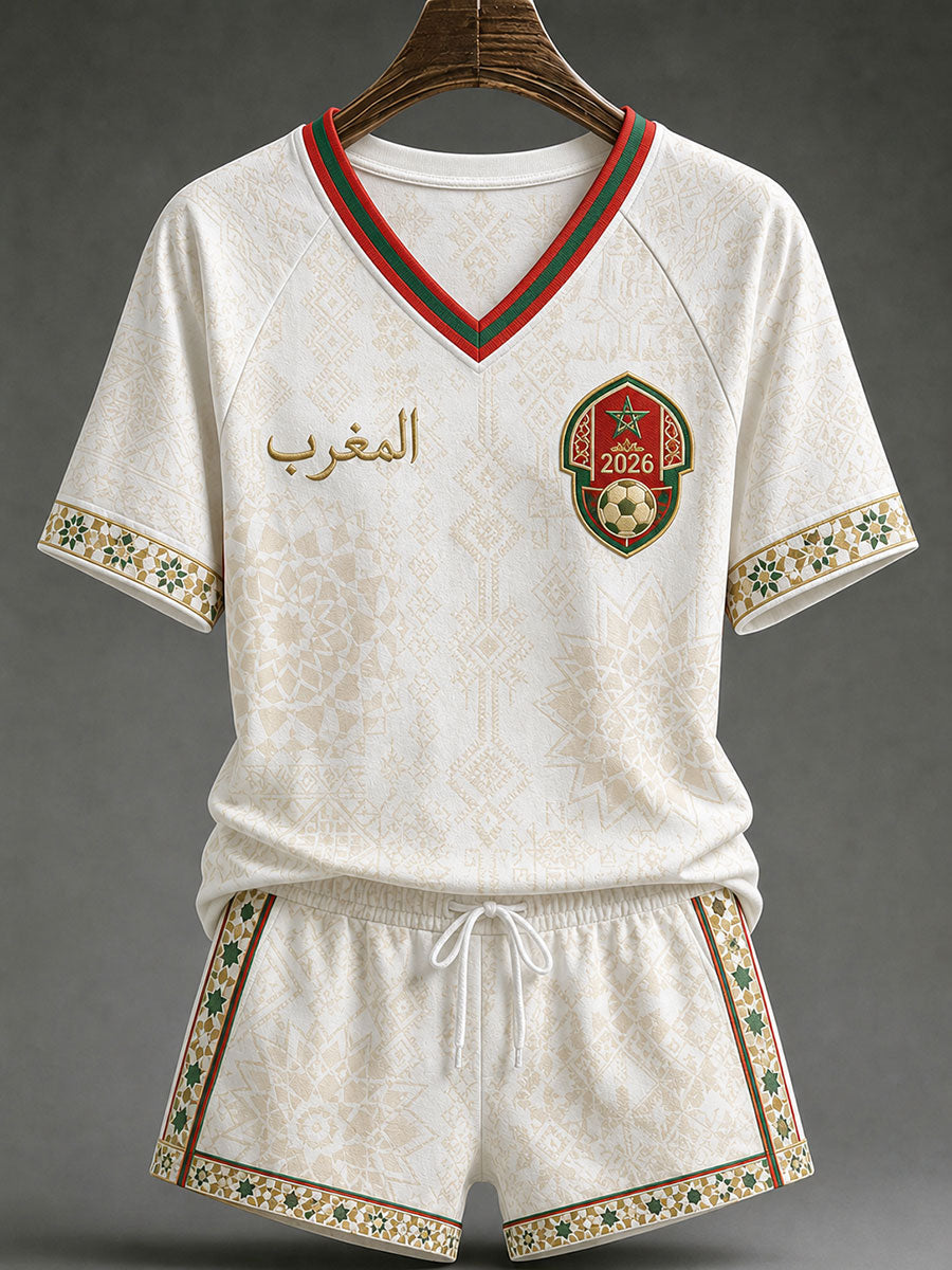 T-shirts à col en V de football pour femmes 2026 Maroc