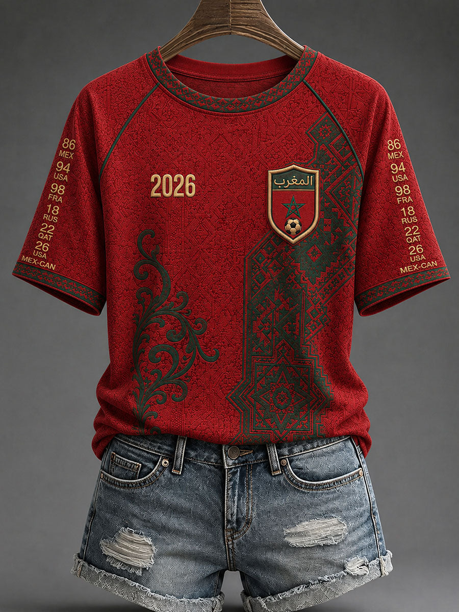 T-shirts de football 2026 du Maroc pour femmes