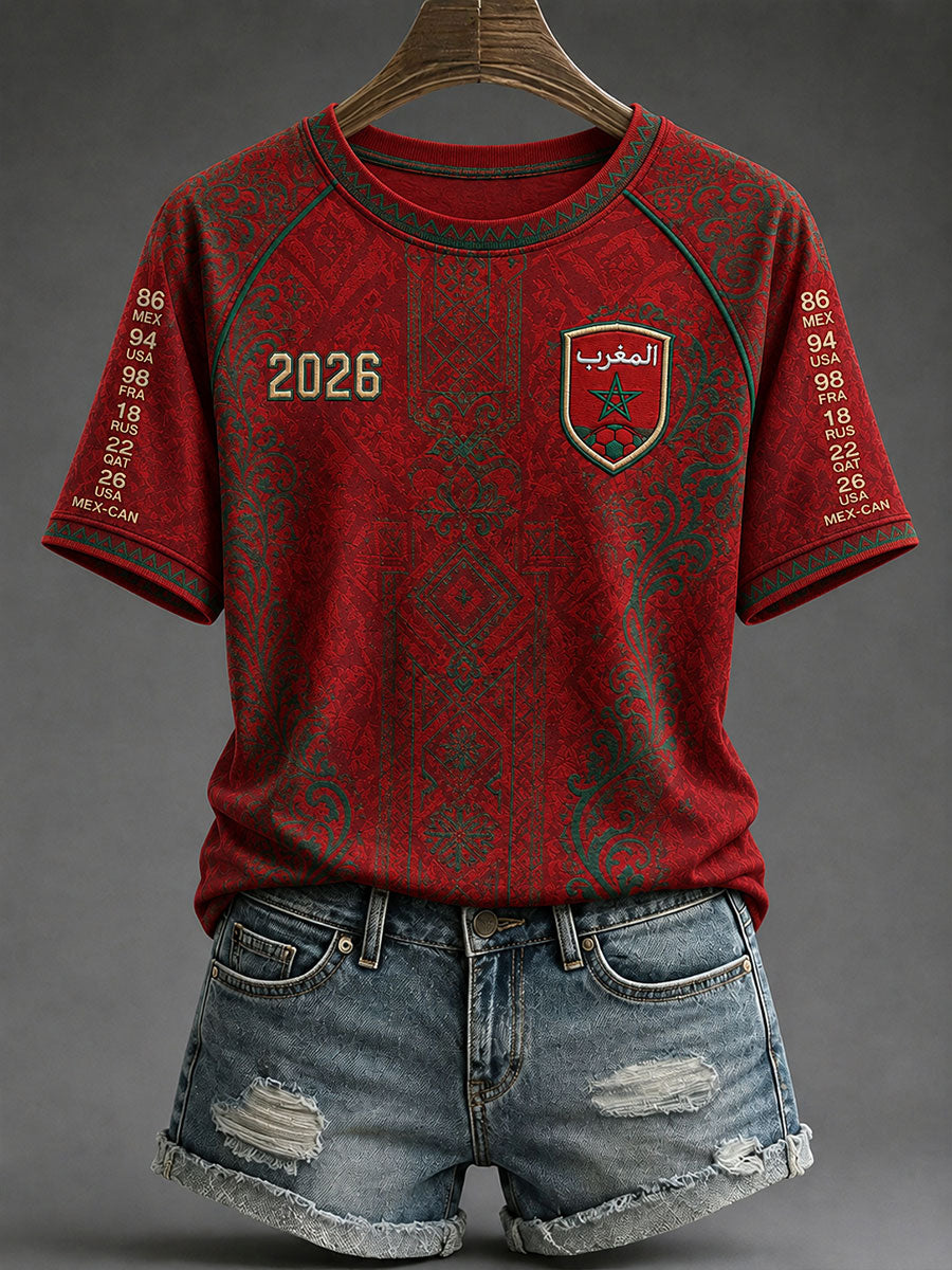 T-shirts de football 2026 du Maroc pour femmes