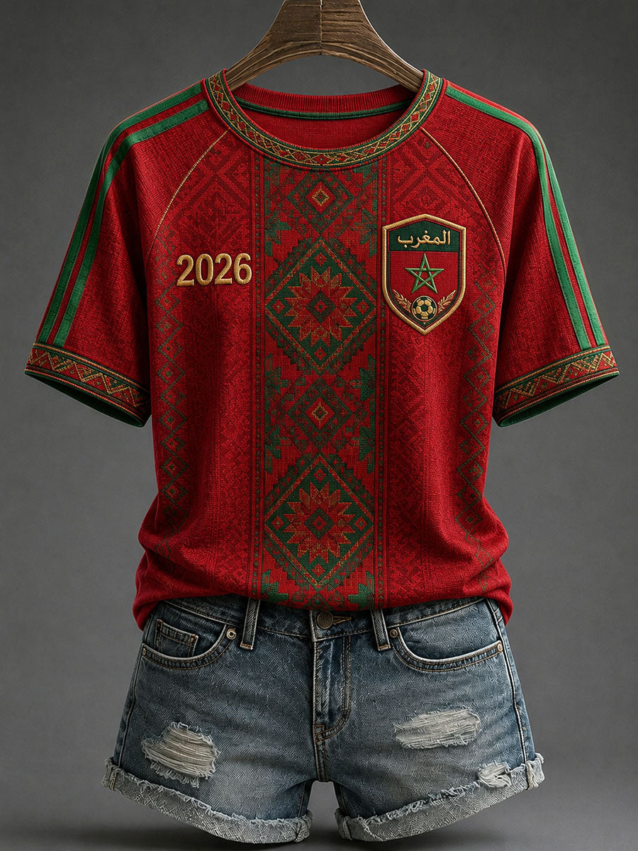 T-shirts de football 2026 du Maroc pour femmes