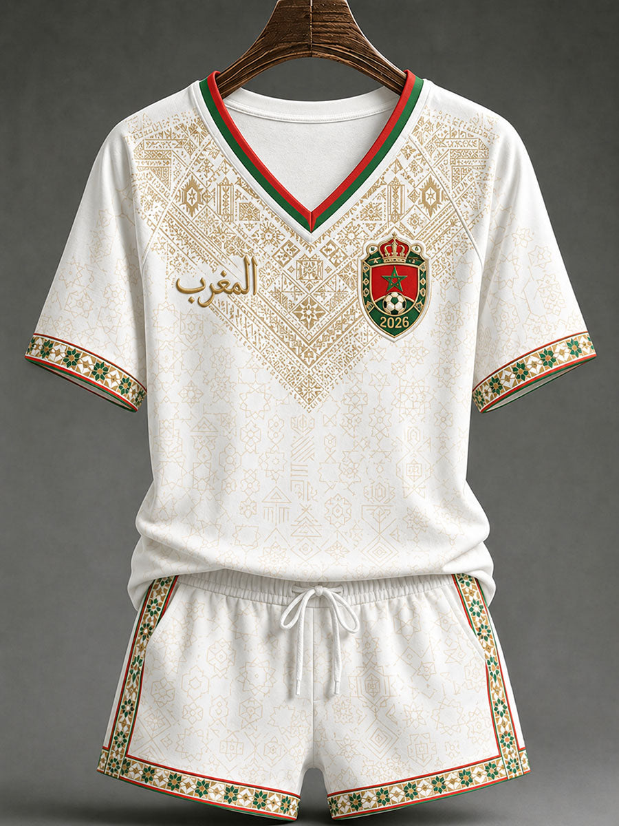 T-shirts à col en V de football pour femmes 2026 Maroc