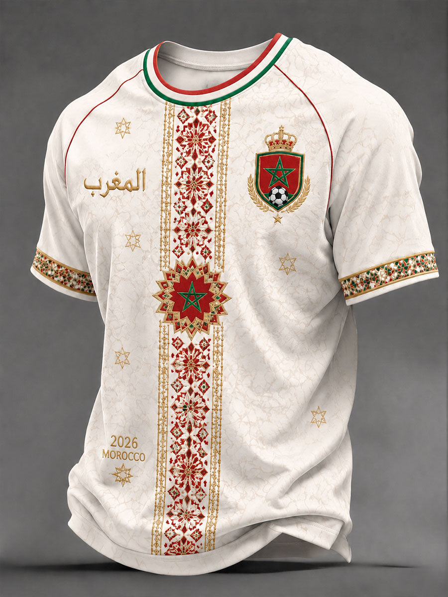 T-shirts unisexe de football du Maroc 2026 pour hommes