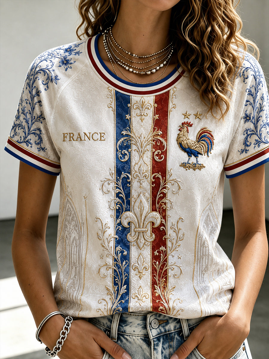 T-shirt à manches courtes France Footabll pour femme