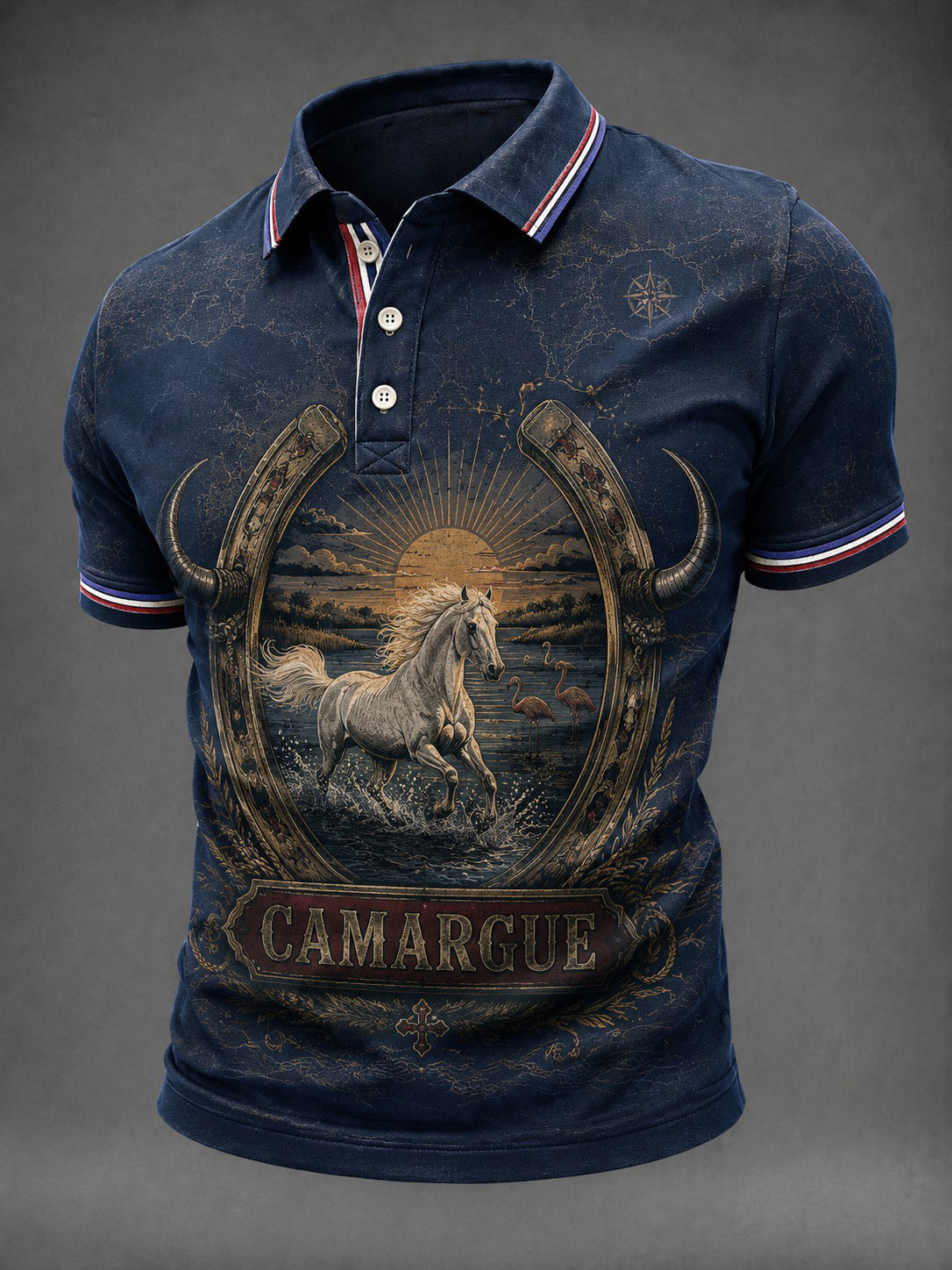 Chemise imprimée France Camargue pour homme