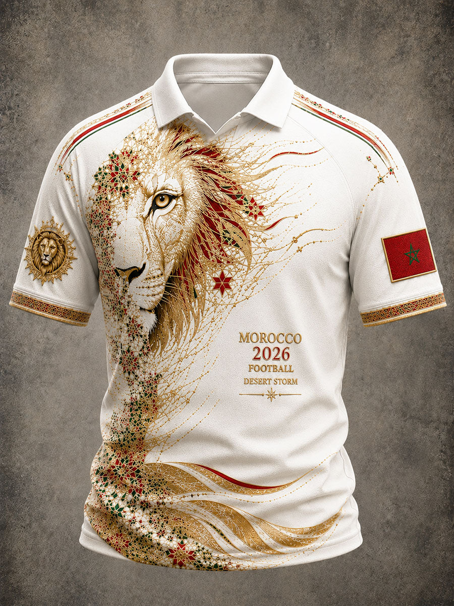 T-shirt homme 2026 à imprimé Lions du Maroc pour le football