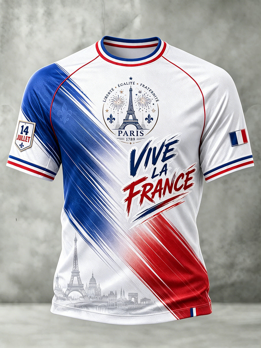 Chemise à manches courtes French Bastille Day Homme