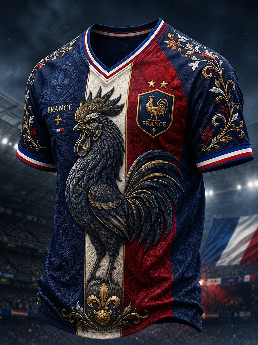 T-shirt col en V France Football pour homme