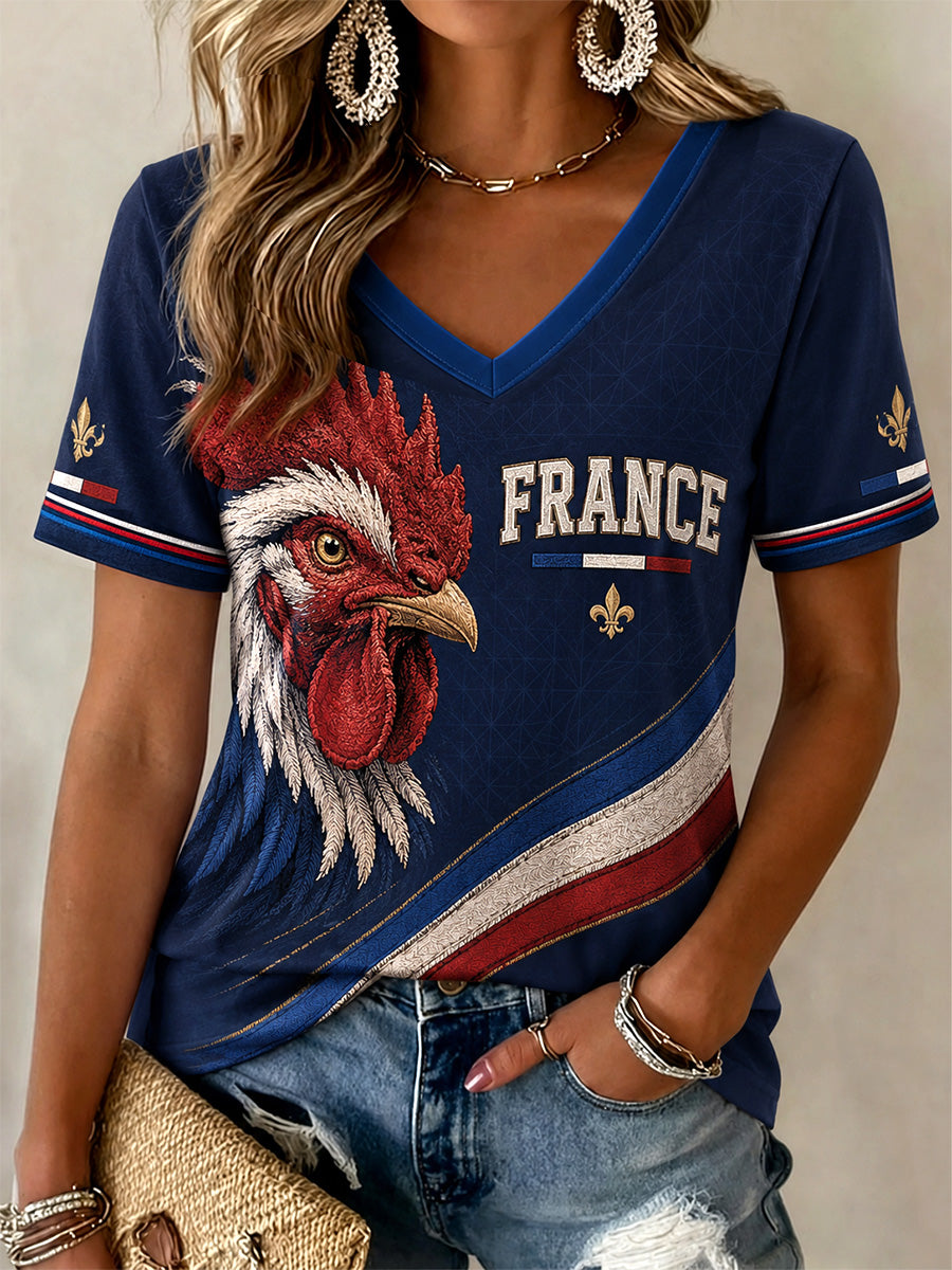 T-shirt décontracté pour femmes avec imprimé français