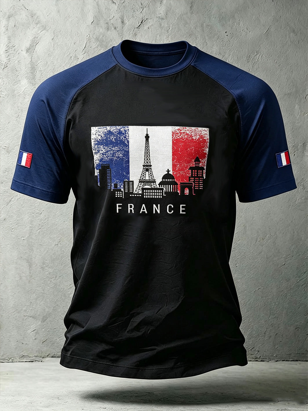T-shirt à manches courtes pour hommes, imprimé en hommage à la France