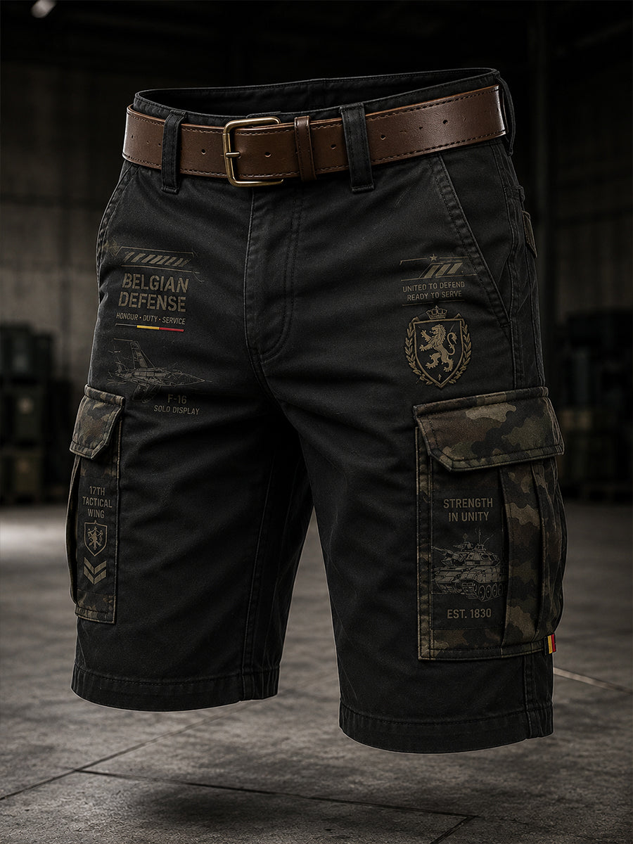 Pantalon cargo court imprimé camo militaire pour hommes