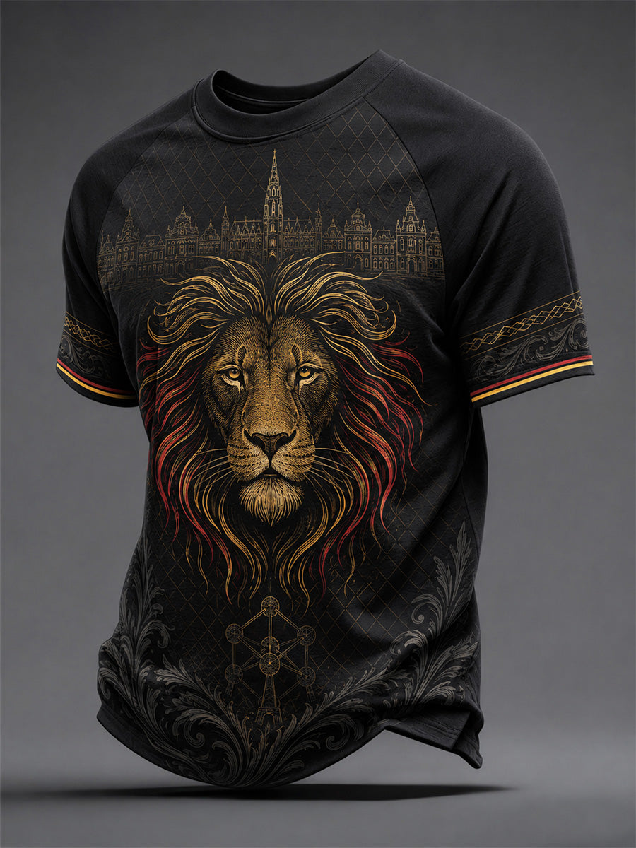 T-shirt décontracté pour homme à imprimé belge