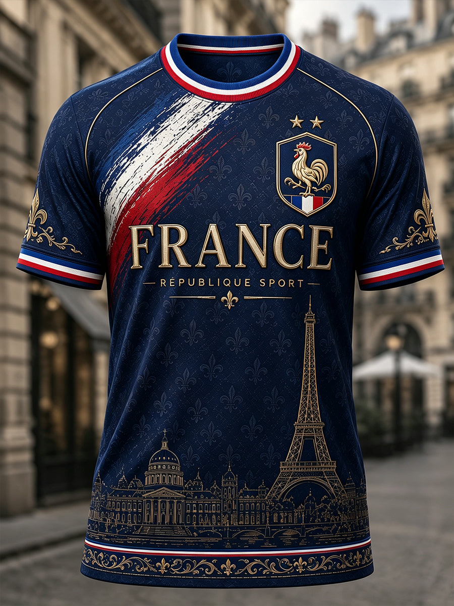 T-shirt à manches courtes Commémoration patriotique française pour homme