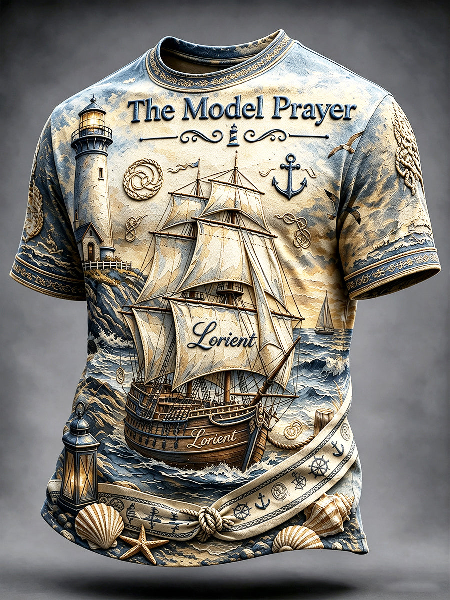 T-shirt décontracté pour homme, style vintage français de Lorient, motif marin celtique pour festival