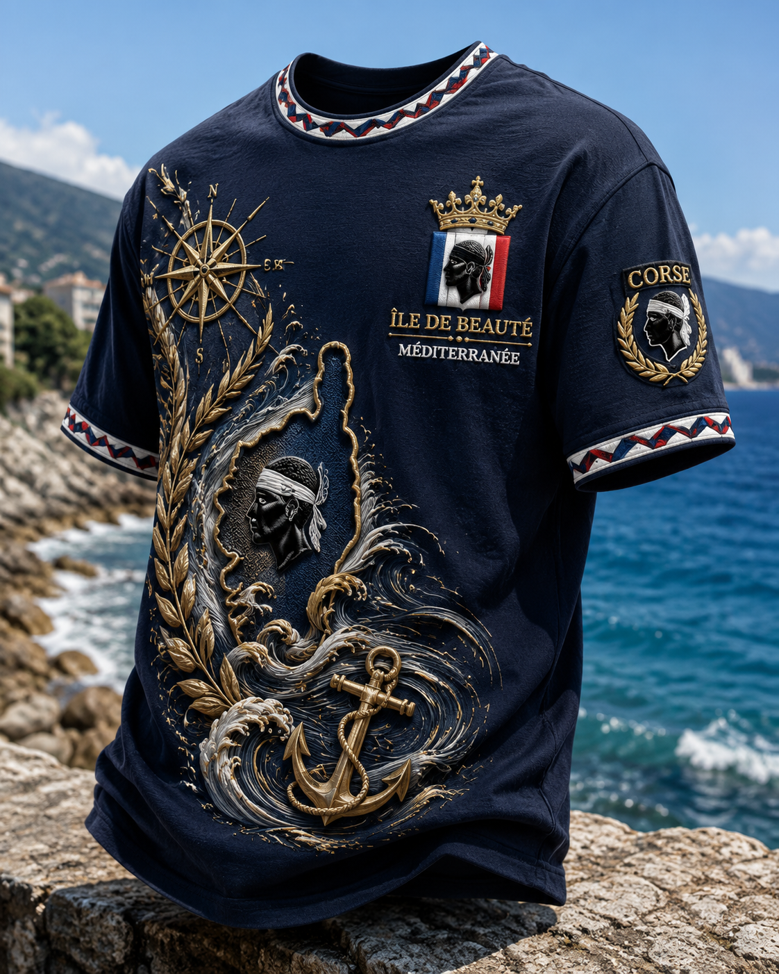 T-shirt à manches courtes Corsica Flag Homme