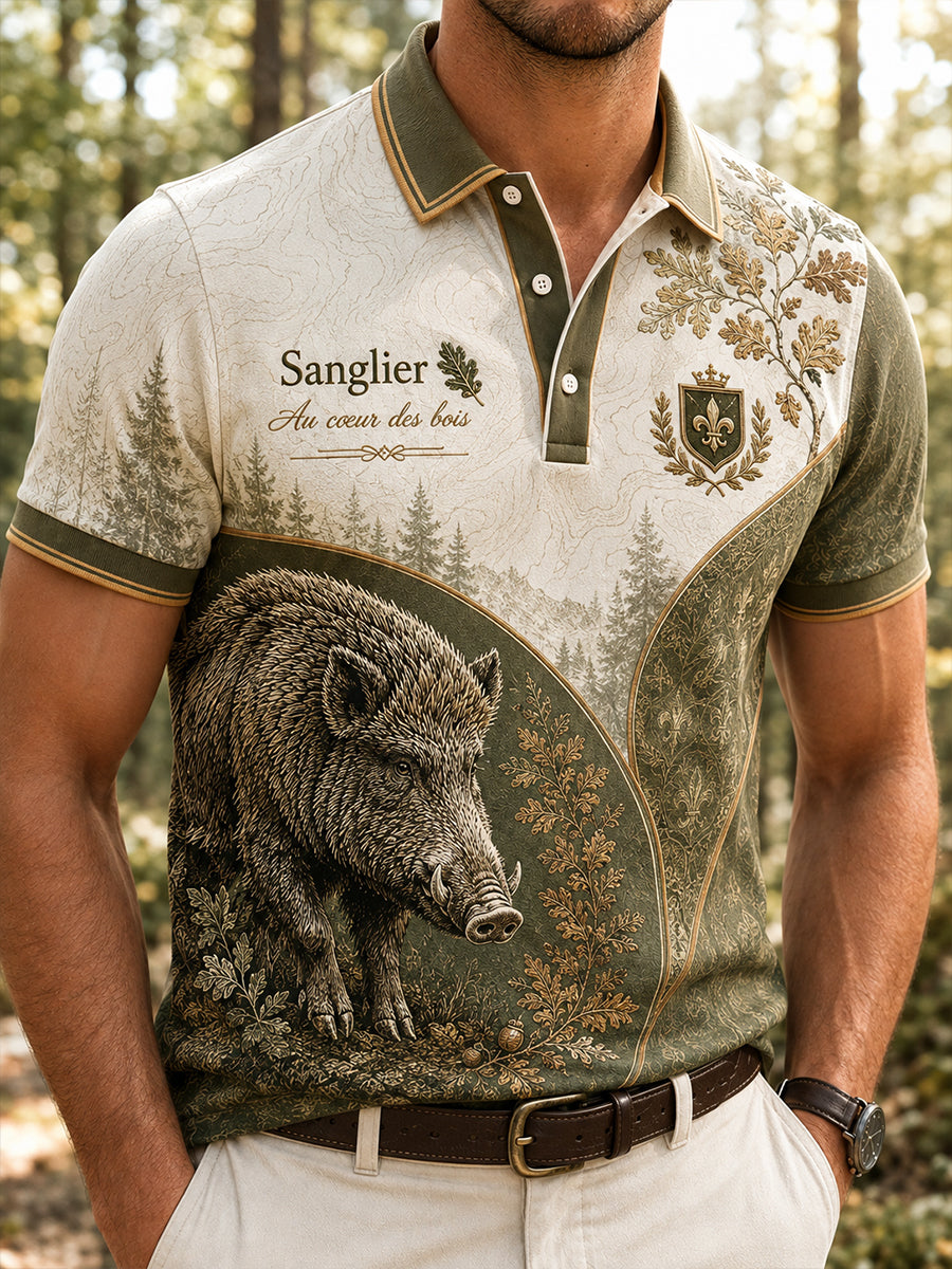 T-shirt manches courtes de saison de chasse française pour hommes